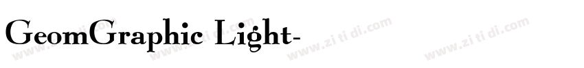 GeomGraphic Light字体转换